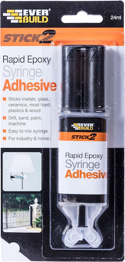 Everbuild Rapid Syringe Εποξική Κόλλα Μετάλλων 2 Συστατικών Διάφανη 24ml