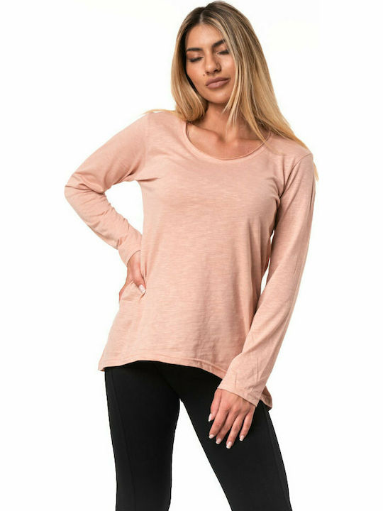 Bodymove Women's Long Sleeve Blouse Pink 1158-1