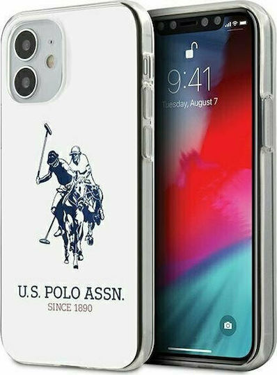 U.S. Polo Assn. Shiny Big Logo Back Cover Silicone White (iPhone 12 mini)