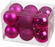 Hängendes Kugel Ornament Ornament Kunststoff Lila 8cm Set 12Stück