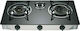 Proton GS03 Liquid Gas Countertop Triple Burner Black