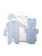 Just-Too-Cute Baby Set 5pcs, Bib, Cap, Bib, Bib, Bib Gloves "Blue Star" JTC-8774