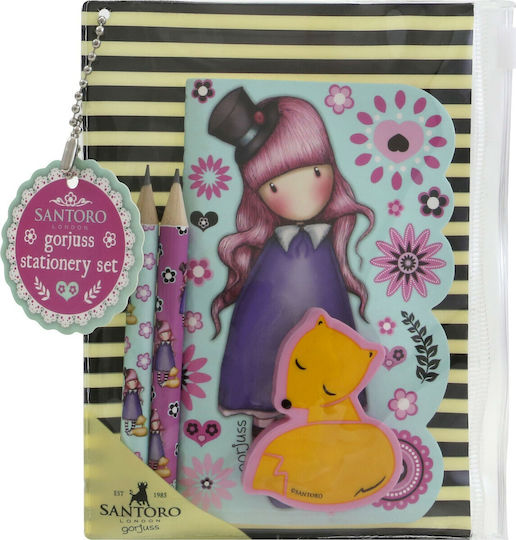 Santoro Gorjuss The Dreamer Kids Stationery Set with Pencil, Eraser and Notepad 4pcs