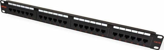 Roline Patch Panel για Rack 1U 19" 24 Θυρών cat5e Μαύρο