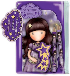 Santoro Gorjuss Catch a Falling Star Kids Stationery Set with Pencil, Eraser and Notepad 4pcs