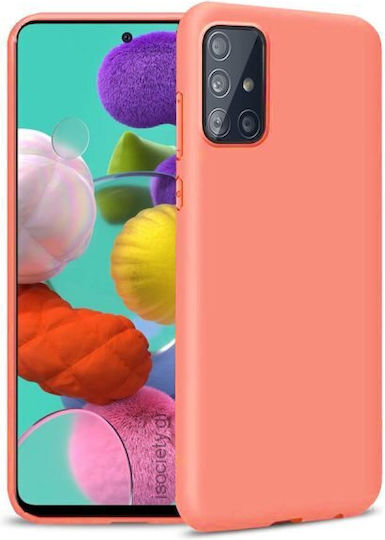 Hurtel Soft Back Cover Σιλικόνης Πορτοκαλί (Galaxy A51)
