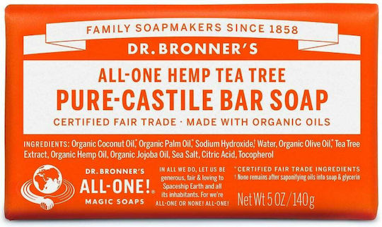 Dr Bronner's Pure Castile Bar Soap с Чаено Дърво и Масло от Маслина 140гр