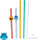 Marcus & Marcus Silicone Baby Replacement Straw Family with animals & Cleaning Brush 4pcs Multicolour