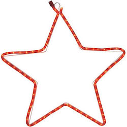 TnS Χριστουγεννιάτικο Διακοσμητικó Κρεμαστό Αστέρι Φωτιζόμενο Πλαστικό Κόκκινο 28x36εκ.