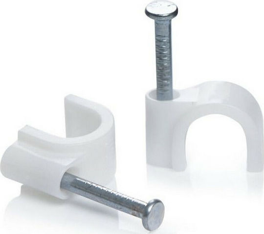 Powertech Στερεωτικά Καρφιά (Ρόκα) Round 12mm Λευκά 100τμχ ROCA-008