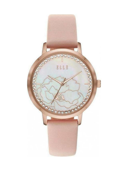 Elle Time & Jewelry Uhr mit Rosa Lederarmband ELL25028