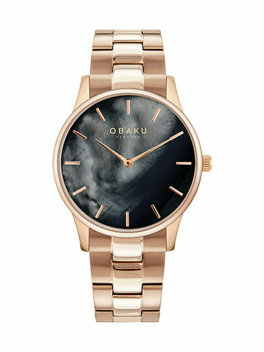 Obaku Lyng Lille Sangria Damen Uhr mit Rose Gol...