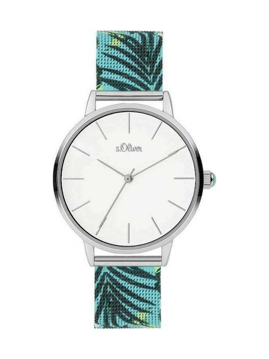 s.Oliver Women's Watch with Green Metal Bracelet