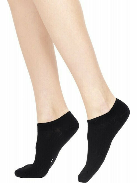 Pompea Damen Einfarbige Socken Schwarz 3Pack