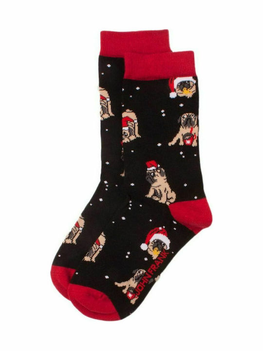 John Frank Christmas Pug Women's Christmas Socks Multicolour
