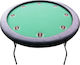 Poker Table Metal Foldable Green 120x120cm with Built-in Cup Holders 1pcs