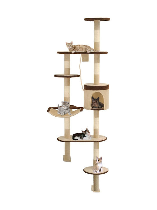 vidaXL Kratzbaum Katzenbäume Beige Wandmontiert...