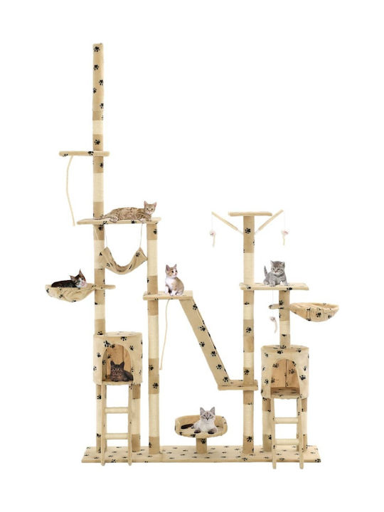 vidaXL Kratzbaum Katzenbäume Beige Decke 147x35...