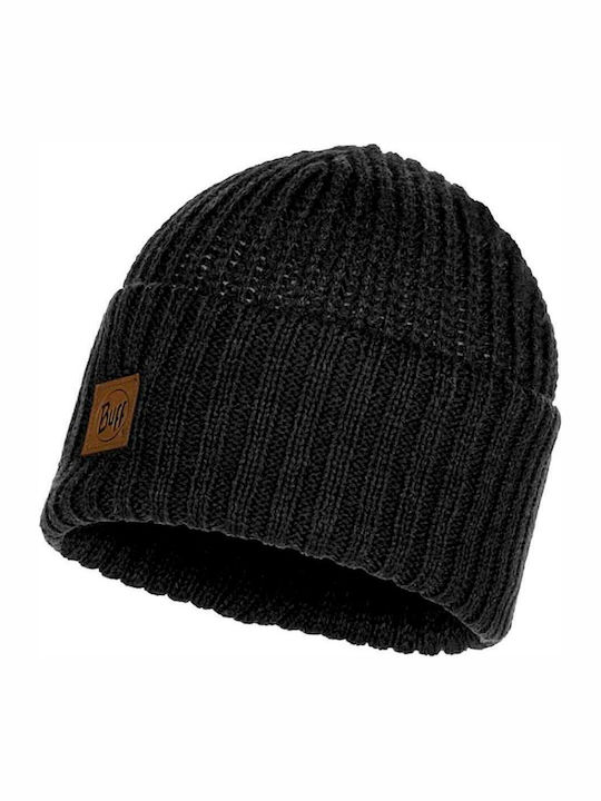 Buff Ribbed Beanie Cap Gray