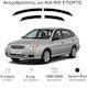 Heko Set of Windbreakers Front and Rear Car Dark Fime for Kia Rio 4pcs