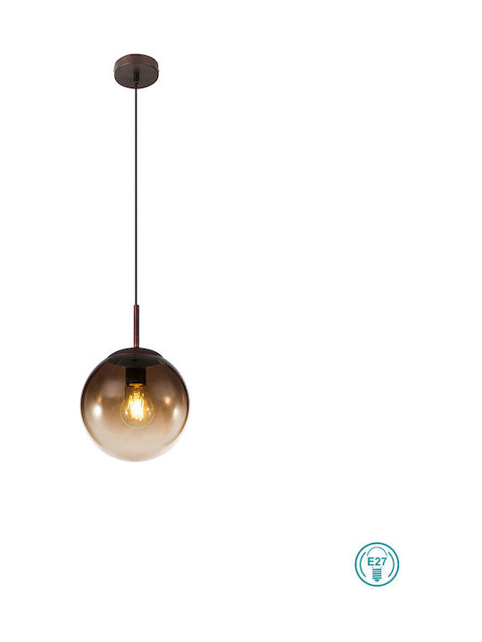 Globo Lighting Varus Pendant Light Single-Light for Socket E27 Brown