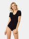 Lingerie Short Sleeve Bodysuit Slim Fit Black