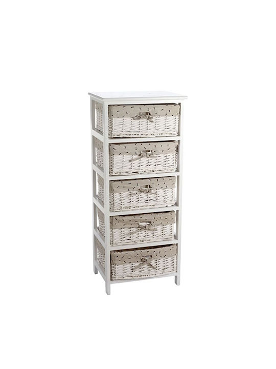 Storage Drawers with 5 Drawers Λευκή L42xW32xH100cm 15-