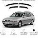 Heko Set of Windbreakers Front and Rear Car Dark Fime for Opel Vectra 4pcs