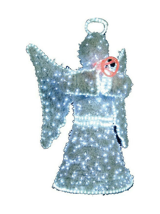 Lianos Illuminated Christmas Plastic Figure Cherub White Length 90cm