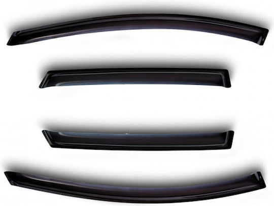 Novline Set of Windbreakers Front and Rear Car Dark Fime for Mitsubishi Pajero 4pcs