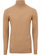 Tailor Made Knitwear Herren Langarm-Pullover Rollkragen Camel