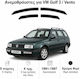 Heko Set of Windbreakers Front and Rear Car Dark Fime for Volkswagen Golf 4pcs