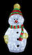 Lianos Illuminated Christmas Plastic Figure SNowman White