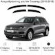 Heko Set of Windbreakers Front and Rear Car Dark Fime for Volkswagen Touareg 4pcs