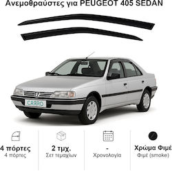 Heko Set Car Windbreakers Front Dark Fime for Peugeot 405 2 Pieces