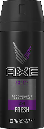 Axe Excite 48h Fresh 0% Aluminium Salts Deodorant & Bodyspray Αποσμητικό 48h σε Spray 150ml