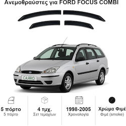 Heko Σετ Ανεμοθραύστες Μπροστινοί και Πίσω Σκούρο Φιμέ για Ford Focus 4τμχ 15252