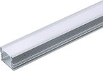 V-TAC Χωνευτό Προφίλ Αλουμινίου Ταινίας LED με Οπάλ Κάλυμμα 200x1.7x1.2εκ.