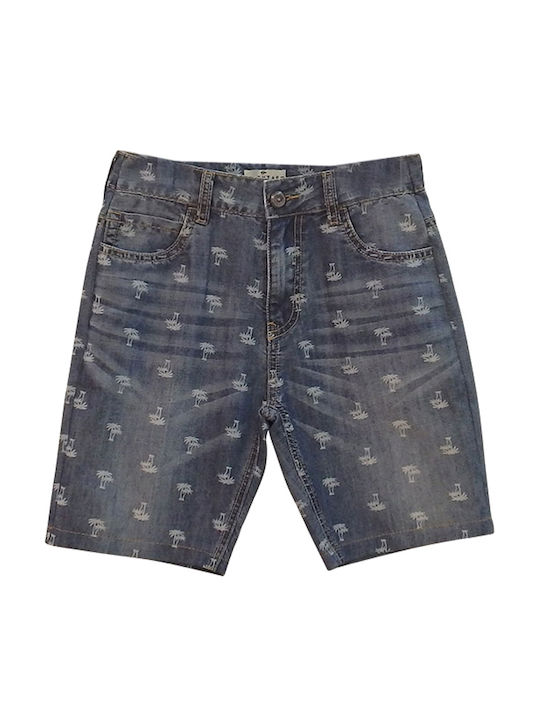 Kinder-Shorts/Bermudas Denim Denim Bermuda mit Palmen Blau