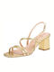 Leather Women's Sandals In Gold Colour