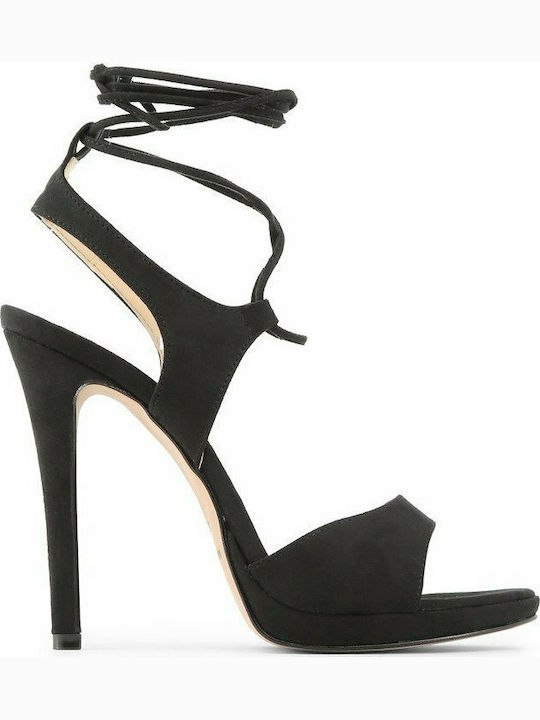 Made In Italia Women's Sandals Erica Black with Thin High Heel ERICA