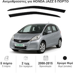 Heko Σετ Ανεμοθραύστες Μπροστινοί Σκούρο Φιμέ για Honda Jazz 5D 2009 2τμχ 17149