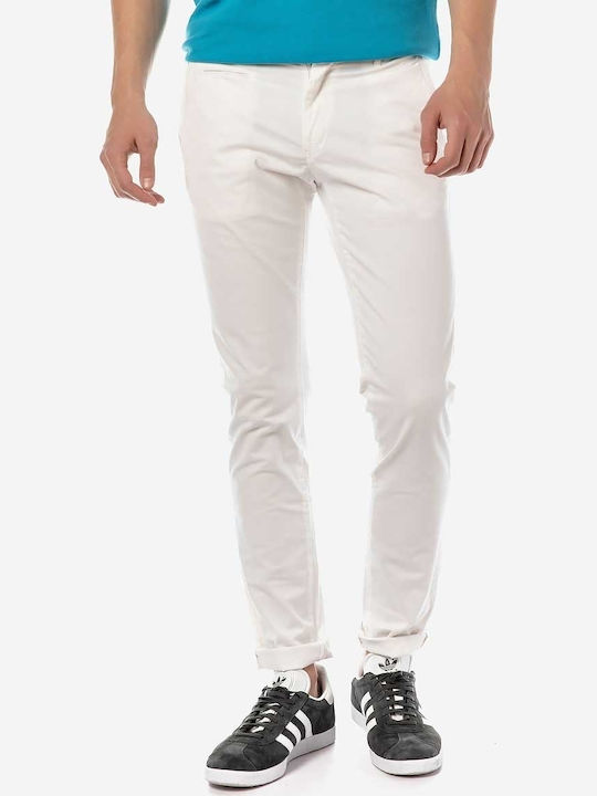 Brokers Jeans Ανδρικό Παντελόνι Chino Ελαστικό σε Slim Εφαρμογή Λευκό