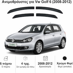 Heko Set Car Windbreakers Front and Back Dark Fime for Volkswagen Golf 6 5D 2008 Pieces 31176