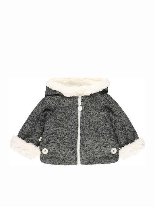 Boboli Boys Hooded Cardigan with Zipper Gray