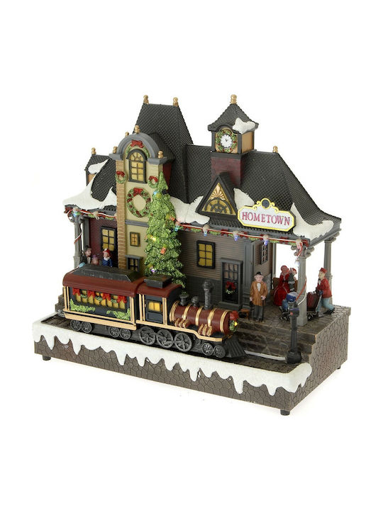 Iliadis Christmas Illuminated Decorative House with Electric with Movement 32x30x16cm.