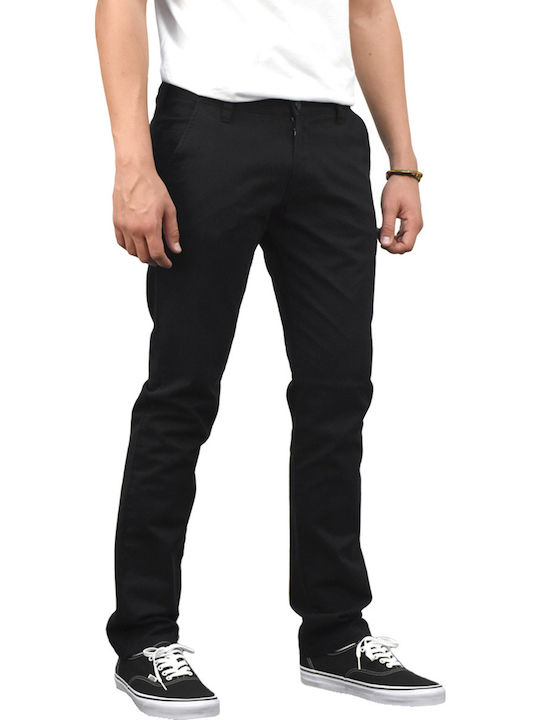 Cover Jeans Ανδρικό Παντελόνι Chino Ελαστικό σε Slim Εφαρμογή Μαύρο