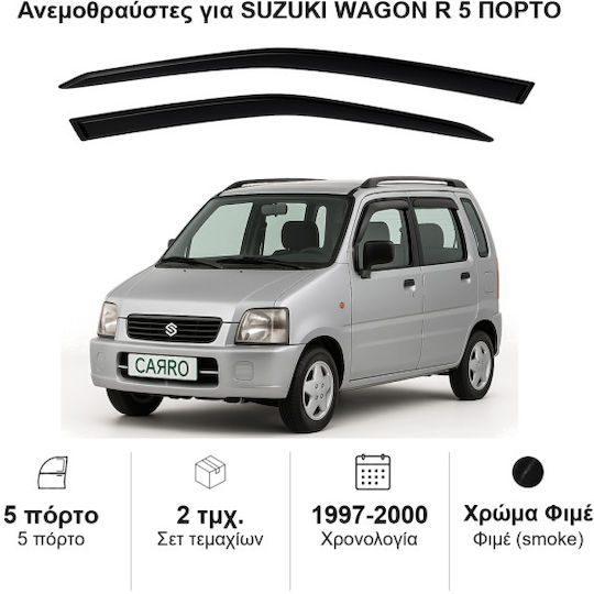 Heko Satz Windabweiser Vordere Dark Fime für Suzuki Wagon R+ 2Stück