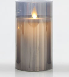 Eurolamp Christmas Glass Gray Battery Candle 12.5x7.5cm