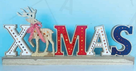 Aca Illuminated Christmas Wooden Figure Sign Height 45cm Wooden Xmas 2